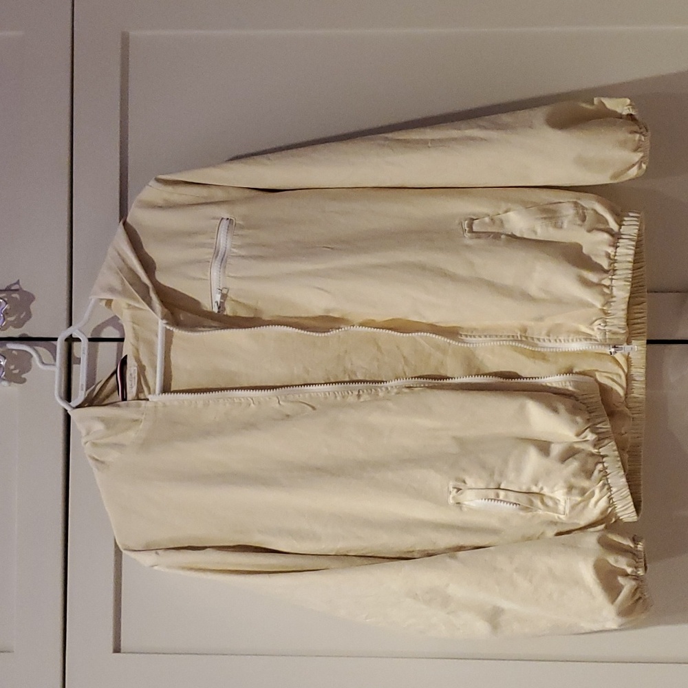 Brandy Melville John Galt Krissy Light Yellow Cotton Zip Jacket Hood One Size